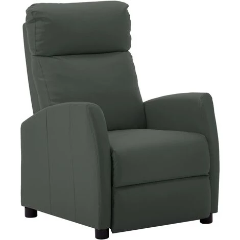 TRUE DEAL Fauteuil Inclinable électrique Gris Similicuir 4 TRUE DEAL Fauteuil Inclinable électrique Gris Similicuir – Image 2
