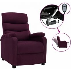 TRUE DEAL Fauteuil Inclinable électrique Violet Tissu