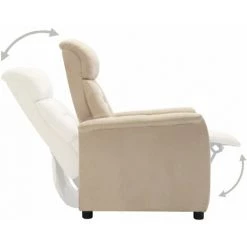 TRUE DEAL Fauteuil Inclinable électrique Crème Similicuir Daim -Pas Cher Fauteuil Magasin 57820112 4