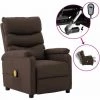 TRUE DEAL Fauteuil Inclinable électrique De Massage Marron Similicuir -Pas Cher Fauteuil Magasin 57820125 1