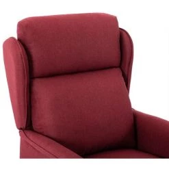TRUE DEAL Fauteuil Inclinable électrique De Massage Bordeaux Tissu -Pas Cher Fauteuil Magasin 57820128 5