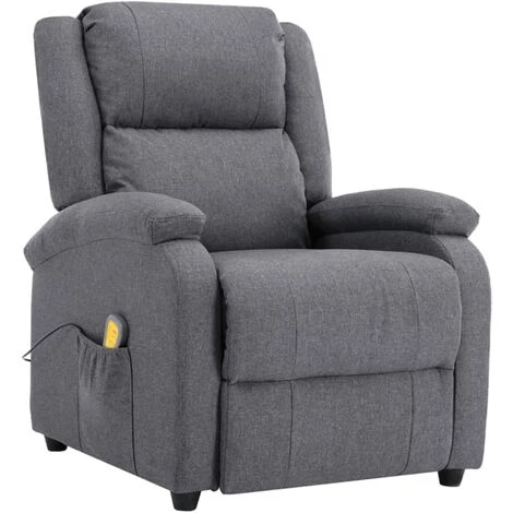 TRUE DEAL Fauteuil Inclinable électrique De Massage Gris Foncé Tissu 4 TRUE DEAL Fauteuil Inclinable électrique De Massage Gris Foncé Tissu – Image 2