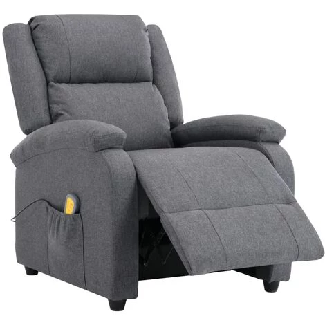 TRUE DEAL Fauteuil Inclinable électrique De Massage Gris Foncé Tissu 5 TRUE DEAL Fauteuil Inclinable électrique De Massage Gris Foncé Tissu – Image 3