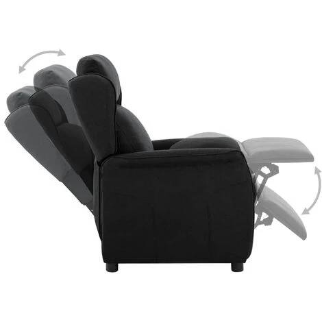 TRUE DEAL Fauteuil Inclinable électrique Noir Tissu 6 TRUE DEAL Fauteuil Inclinable électrique Noir Tissu – Image 4