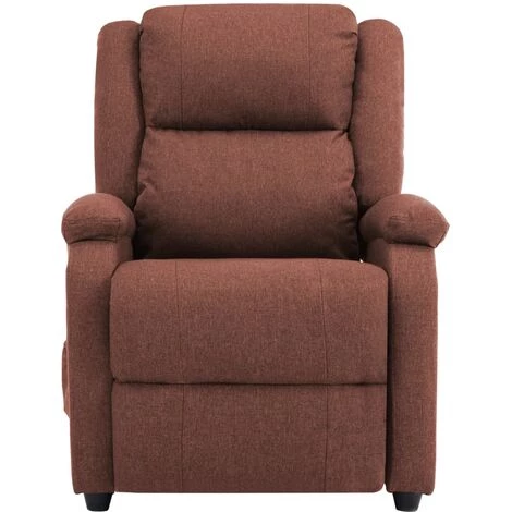 TRUE DEAL Fauteuil Inclinable électrique De Massage Marron Tissu 6 TRUE DEAL Fauteuil Inclinable électrique De Massage Marron Tissu – Image 4