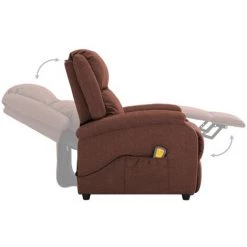 TRUE DEAL Fauteuil Inclinable électrique De Massage Marron Tissu 11 TRUE DEAL Fauteuil Inclinable électrique De Massage Marron Tissu -Pas Cher Fauteuil Magasin 57820140 5