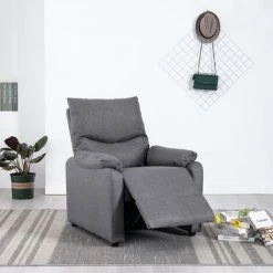 TRUE DEAL Fauteuil TV Inclinable électrique Tissu - Couleur Gris Clair Dimensions (incliné) : 73 X 158 X 73 Cm (l X P X H) -Pas Cher Fauteuil Magasin 57820144 3