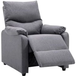 TRUE DEAL Fauteuil TV Inclinable électrique Tissu - Couleur Gris Clair Dimensions (incliné) : 73 X 158 X 73 Cm (l X P X H) -Pas Cher Fauteuil Magasin 57820144 5