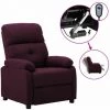 TRUE DEAL Fauteuil Inclinable électrique Tissu - Couleur Violet Dimensions Totales : 76 X 90 X 100 Cm (L X L X H) -Pas Cher Fauteuil Magasin 57820162 1