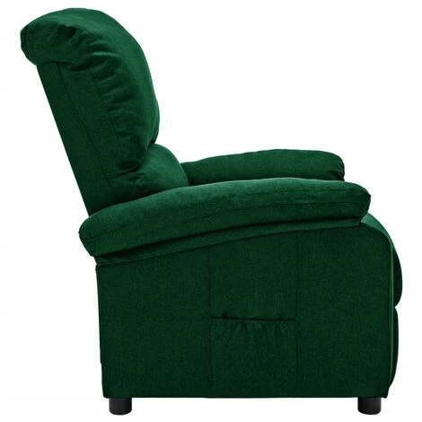 TRUE DEAL Fauteuil Inclinable électrique Vert Foncé Tissu 6 TRUE DEAL Fauteuil Inclinable électrique Vert Foncé Tissu – Image 4