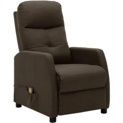 TRUE DEAL Fauteuil Inclinable électrique De Massage Marron Tissu -Pas Cher Fauteuil Magasin 57822428 2