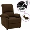 TRUE DEAL Fauteuil Inclinable électrique Marron Foncé Tissu