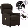 TRUE DEAL Fauteuil Inclinable électrique De Massage Marron Foncé Tissu