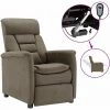 TRUE DEAL Fauteuil Inclinable électrique Taupe Similicuir Daim