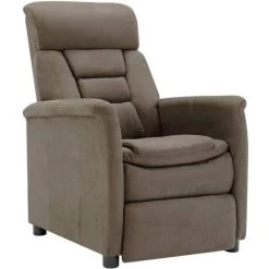 TRUE DEAL Fauteuil Inclinable électrique Taupe Similicuir Daim -Pas Cher Fauteuil Magasin 57822676 2