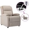 TRUE DEAL Fauteuil TV Inclinable électrique Crème Tissu