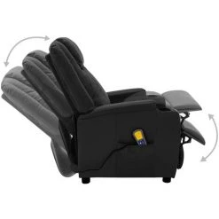 TRUE DEAL Fauteuil De Massage Inclinable Similicuir électrique - Couleur Noir Dimensions Totales : 75 X 88 X 106 Cm (l X P X H) -Pas Cher Fauteuil Magasin 57822785 4