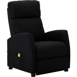 TRUE DEAL Fauteuil De Massage Inclinable électrique Noir Tissu 8 TRUE DEAL Fauteuil De Massage Inclinable électrique Noir Tissu -Pas Cher Fauteuil Magasin 57825471 2