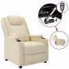 TRUE DEAL Fauteuil Inclinable électrique Blanc Crème Similicuir