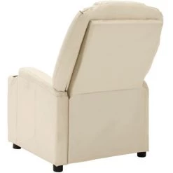 TRUE DEAL Fauteuil Inclinable électrique Blanc Crème Similicuir -Pas Cher Fauteuil Magasin 57825524 5