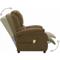 TRUE DEAL Fauteuil De Massage Inclinable électrique Marron Tissu -Pas Cher Fauteuil Magasin 57825531 3