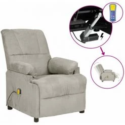 TRUE DEAL Fauteuil Inclinable De Massage électrique Similicuir Daim
