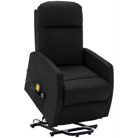 TRUE DEAL Fauteuil Inclinable De Massage Noir Similicuir 3 TRUE DEAL Fauteuil Inclinable De Massage Noir Similicuir