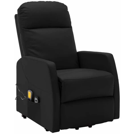 TRUE DEAL Fauteuil Inclinable De Massage Noir Similicuir 4 TRUE DEAL Fauteuil Inclinable De Massage Noir Similicuir – Image 2