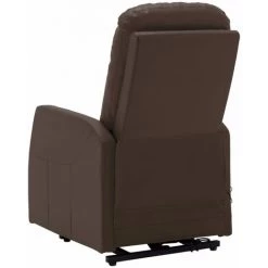 TRUE DEAL Fauteuil Inclinable De Massage Marron Similicuir -Pas Cher Fauteuil Magasin 57828466 5