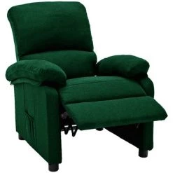 TRUE DEAL Fauteuil Inclinable Vert Foncé Tissu -Pas Cher Fauteuil Magasin 57829544 4