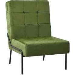 TRUE DEAL Chaise De Relaxation 65x79x87 Cm Vert Clair Velours
