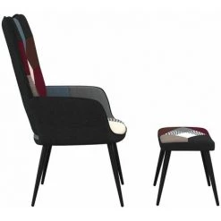 TRUE DEAL Chaise De Relaxation Avec Repose-pied Patchwork Tissu 9 TRUE DEAL Chaise De Relaxation Avec Repose-pied Patchwork Tissu -Pas Cher Fauteuil Magasin 57830410 3