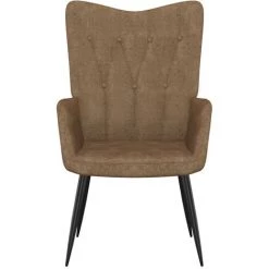 TRUE DEAL Chaise De Relaxation Avec Tabouret Taupe Tissu -Pas Cher Fauteuil Magasin 57830548 3