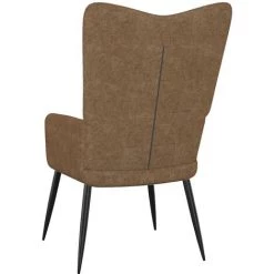 TRUE DEAL Chaise De Relaxation Avec Tabouret Taupe Tissu -Pas Cher Fauteuil Magasin 57830548 5