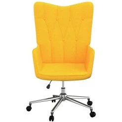 TRUE DEAL Chaise De Relaxation Jaune Moutarde Tissu -Pas Cher Fauteuil Magasin 57830593 2