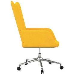 TRUE DEAL Chaise De Relaxation Jaune Moutarde Tissu -Pas Cher Fauteuil Magasin 57830593 3