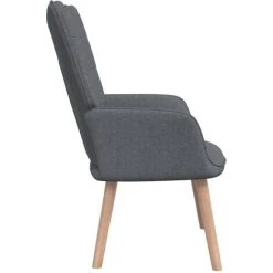 TRUE DEAL Chaise De Relaxation Gris Foncé Tissu 9 TRUE DEAL Chaise De Relaxation Gris Foncé Tissu -Pas Cher Fauteuil Magasin 57830802 3