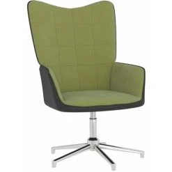 TRUE DEAL Chaise De Relaxation Vert Clair Velours Et PVC