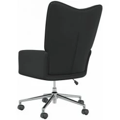 TRUE DEAL Chaise De Relaxation Noir Velours Et PVC 10 TRUE DEAL Chaise De Relaxation Noir Velours Et PVC -Pas Cher Fauteuil Magasin 57830971 4