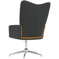 TRUE DEAL Chaise De Relaxation Marron Velours Et PVC -Pas Cher Fauteuil Magasin 57831073 4