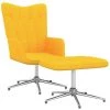 TRUE DEAL Chaise De Relaxation Avec Tabouret Jaune Moutarde Tissu 2 TRUE DEAL Chaise De Relaxation Avec Tabouret Jaune Moutarde Tissu -Pas Cher Fauteuil Magasin 57831242 1