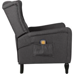TRUE DEAL Fauteuil De Massage Inclinable Gris Foncé Tissu -Pas Cher Fauteuil Magasin 57831273 3