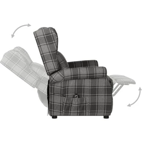 TRUE DEAL Fauteuil Inclinable Gris Tissu 6 TRUE DEAL Fauteuil Inclinable Gris Tissu – Image 4