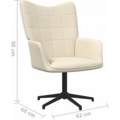 TRUE DEAL Chaise De Relaxation Crème Tissu 11 TRUE DEAL Chaise De Relaxation Crème Tissu -Pas Cher Fauteuil Magasin 57831322 5