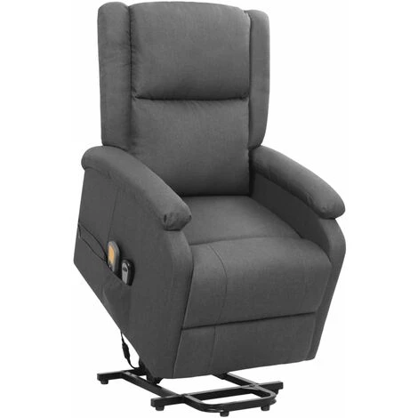 TRUE DEAL Fauteuil De Massage Inclinable Gris Foncé Tissu 3 TRUE DEAL Fauteuil De Massage Inclinable Gris Foncé Tissu