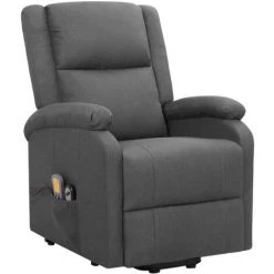 TRUE DEAL Fauteuil De Massage Inclinable Gris Foncé Tissu 8 TRUE DEAL Fauteuil De Massage Inclinable Gris Foncé Tissu -Pas Cher Fauteuil Magasin 57831325 2