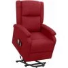 TRUE DEAL Fauteuil De Massage Inclinable Rouge Bordeaux Tissu