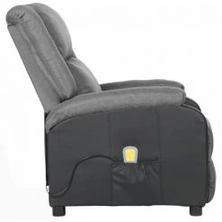 TRUE DEAL Fauteuil De Massage Inclinable Gris Clair Similicuir Et Tissu 9 TRUE DEAL Fauteuil De Massage Inclinable Gris Clair Similicuir Et Tissu -Pas Cher Fauteuil Magasin 57831561 3