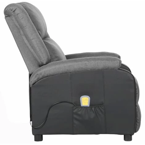 TRUE DEAL Fauteuil De Massage Inclinable Gris Clair Similicuir Et Tissu 5 TRUE DEAL Fauteuil De Massage Inclinable Gris Clair Similicuir Et Tissu – Image 3