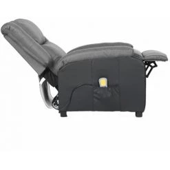 TRUE DEAL Fauteuil De Massage Inclinable Gris Clair Similicuir Et Tissu 10 TRUE DEAL Fauteuil De Massage Inclinable Gris Clair Similicuir Et Tissu -Pas Cher Fauteuil Magasin 57831561 4